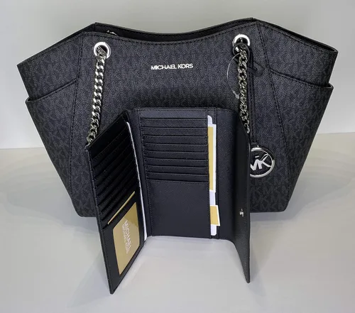 Miniatura 3 de Michael Kors Jet Set - bolsa de hombro para viaje con cadena grande, cartera triple Michael Kors Jet Set.