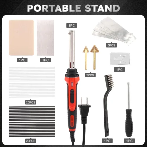 Miniatura 3 de Soldador de plástico, kit de soldadura de plástico de 110 V/100 W, kit de soldador de reparación de parachoques, herramienta de soldadura