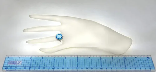 Miniatura 5 de RB Gems - Anillo de plata de ley 925, ovalado, 0.551 x 0.472in, acabado rodiado, estilo cóctel