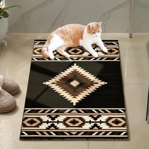 Miniatura 36 de YHSF South West - alfombra nativa americana del suroeste, fácil de limpiar, gruesa, suave y duradera, alfombra tribal inspirada en indios americanos