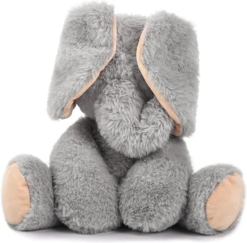 Miniatura 2 de TCBunny Peluche de elefante bebé para dormir, 11 pulgadas, niños, Aichie (gris)