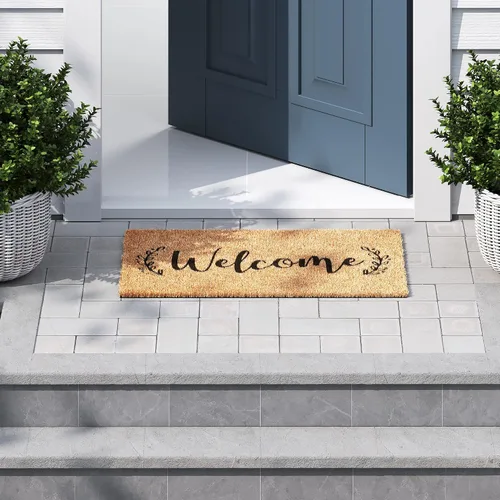 Miniatura 5 de Barnyard Designs Felpudo de Bienvenida para Exteriores, Tapete Grande de Entrada para Puerta Delantera, Color Marrón (Bienvenida, 30x17 pulgadas)
