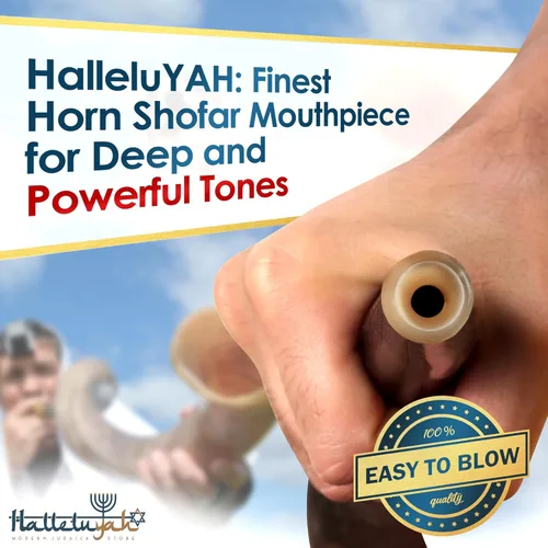 Miniatura 6 de HalleluYAH Shofar Kosher original de cuerno Kudu medio pulido de Israel