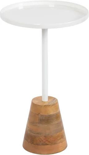 Miniatura 11 de Kate and Laurel Tira - Mesa auxiliar redonda, 14 x 14 x 24 pulgadas, madera marrón nogal y negro, mesa auxiliar decorativa estilo pedestal para usar