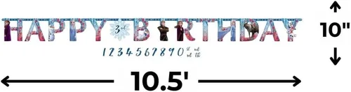Miniatura 5 de Disney Frozen 2 - Cartel jumbo con letras "Add-An-age", 10.5 x 10 pulgadas (paquete de 1), decoración de papel multicolor para fiestas, ideal