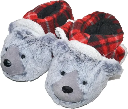 Miniatura 8 de Millffy Pantuflas clásicas de conejo para adultos, pantuflas de felpa de tamaño infantil, pantuflas de animales de pastor perro corgi disfraz calzado