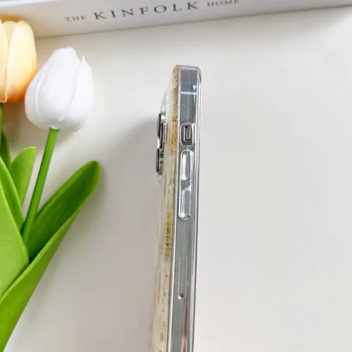 Miniatura 6 de LSEEKA Funda transparente para iPhone 11 con diseño de flores prensadas reales, linda y brillante, patrón floral rosa, funda protectora delgada