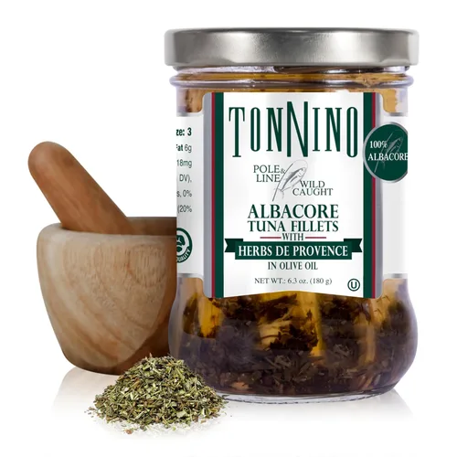 Miniatura 12 de Tonnino Atún Albacora - Trozos premium en agua con garbanzos, maíz y zanahorias - Paquete de 12 - Alternativa al salmón - Snacks proteicos - Comidas