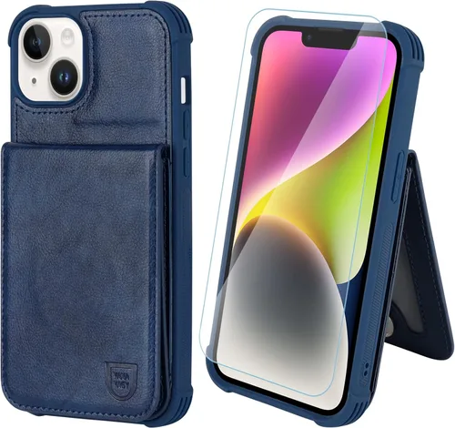 Miniatura 22 de VANAVAGY Funda tipo cartera compatible con iPhone 14 Pro para mujeres y hombres, de piel sintética, cierre magnético, con bloqueo RFID, tarjetero