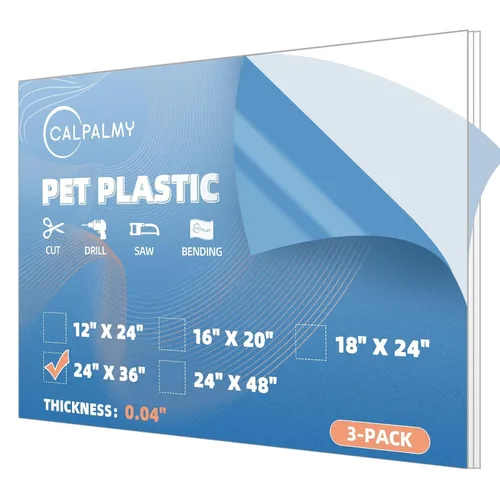 Miniatura 10 de Paquete de 10 paneles de plástico PET de 5 x 7 pulgadas / plexiglás de 0.04 pulgadas, alternativa de vidrio irrompible, ligera y asequible. Uso