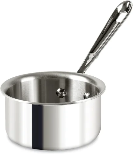 All-Clad D3 - Calentador de mantequilla de acero inoxidable de 3 capas, 0.5 cuartos, apto para inducción, horno y asador, seguro hasta 600 °F, ollas