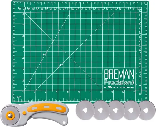 WA Portman - Cortador o cutter rotativo y tapete de corte auto-reparable – Juego de cortador rotativo con mango texturizado y tapete – Juego de