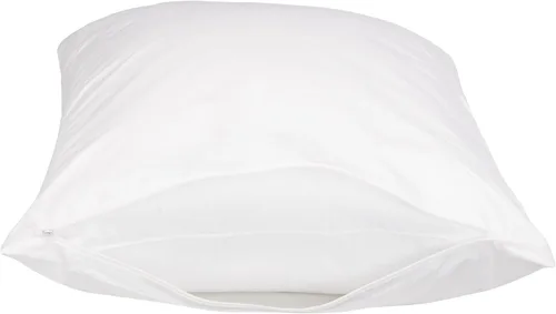 Miniatura 3 de Amazon Basics Protector de almohada hipoalergénico 100% algodón estándar transpirable con cremallera, lavable a máquina, blanco, 27 x 21 pulgadas