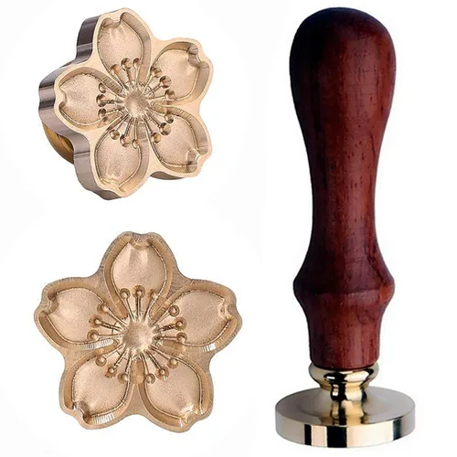 Miniatura 3 de JUPPE Sello de cera de flores de cerezo, sello de cera de sellado de flores, invitación de boda de plantas para fiesta de cumpleaños (A1)
