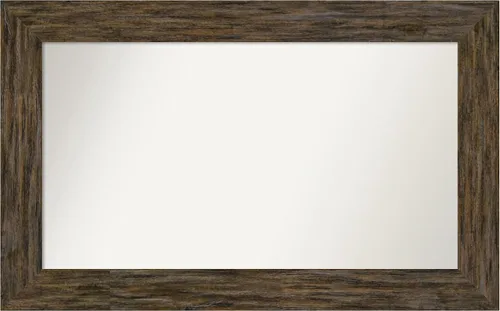 Miniatura 108 de Amanti Art Espejo personalizado, espejo de baño marrón Fencepost, espejo de pared o espejo de tocador de baño sobre el fregadero (27 x 27 pulgadas)