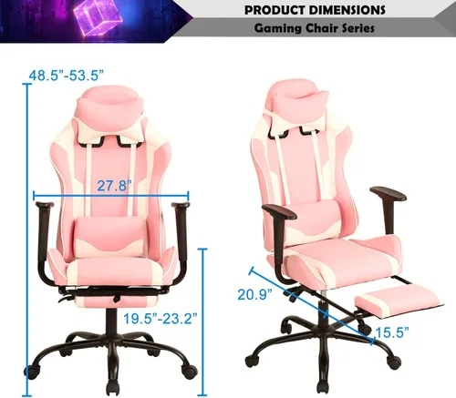 Miniatura 2 de Silla de juegos para adultos con reposapiés, silla de carreras, silla de PC, silla de jugador, silla de juegos de carreras, silla reclinable barata