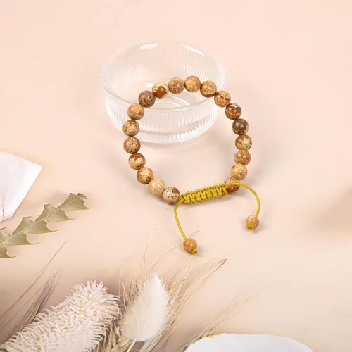 Miniatura 158 de AD Beads Pulseras de piedras preciosas unisex de 0.315 pulgadas (0.315 in), macramé curativo ajustable de 7 a 9 pulgadas Usa esta pulsera