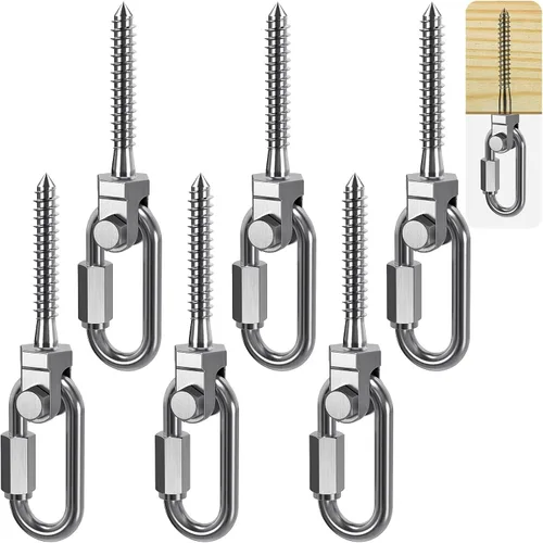 Miniatura 13 de SELEWARE Juego de 2 ganchos de columpio resistentes con capacidad de 1800 libras, pernos de columpio M10 x 9.3 pulgadas, ganchos de columpio