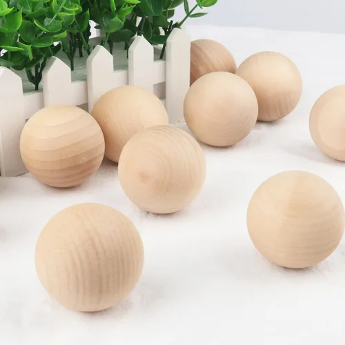 Miniatura 4 de Paquete de 20 bolas de madera sin terminar de 2 pulgadas, bolas de madera de 2 pulgadas, esferas de madera para manualidades, proyectos