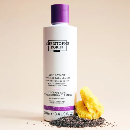 Miniatura 4 de Christophe Robin Acondicionador limpiador de rizos Luscious con aceite de semilla de chía para cabello ondulado a suave rizado, 8.4 onzas líquidas