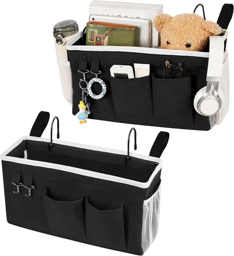 Miniatura 20 de Loghot Organizador de Cabecera/Bolsa de Almacenamiento de Cabecera Organizador Colgante para Literas y Camas de Hospital, Rieles de Cama de 1 pieza