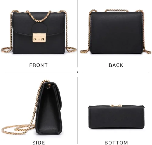 Miniatura 3 de Dasein Bolso cruzado pequeño para mujer, bolso de noche de diseñador, cartera clutch, bolso de mano para boda/baile de graduación/fiesta con doble