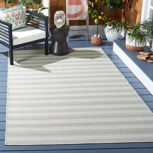 Miniatura 16 de SAFAVIEH Hampton Collection - Alfombra lavable para exteriores de 2 x 9 pies, color marfil y gris, no desprende pelusa y fácil de limpiar, ideal