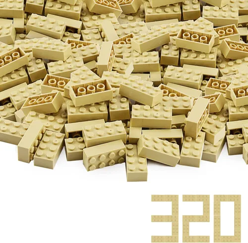 Miniatura 18 de Ladrillos de 2 x 4, lima, 320 piezas partes de color verde amarillento, kit de construcción clásico, conjunto de juego creativo, bloques de juguete