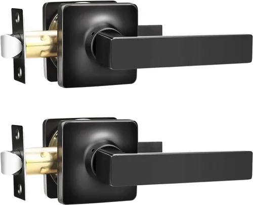Miniatura 11 de GOBEKOR Paquete de 1 manija de paso, manijas de puerta negras para cerradura de puerta de armario, manija de puerta interior sin llave con cerradura