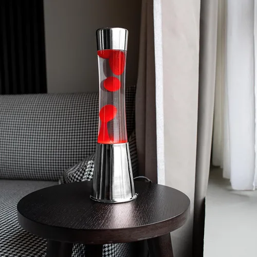 Miniatura 5 de Fisura - Lámpara de movimiento líquido de 15.5 pulgadas, cera roja, luz ambiental retro decorativa, luz nocturna para dormitorio, lámpara de magma
