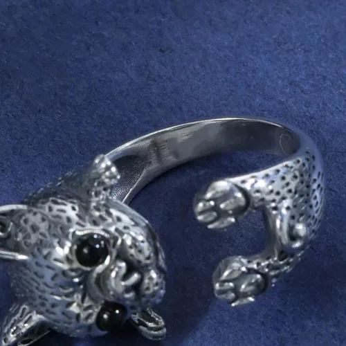 Miniatura 6 de Anillo de serpiente lobo, águila, lagarto, escorpión, dragón, búho, araña, caballo, tortuga, gato, zorro, rana, perro, para mujeres y hombres