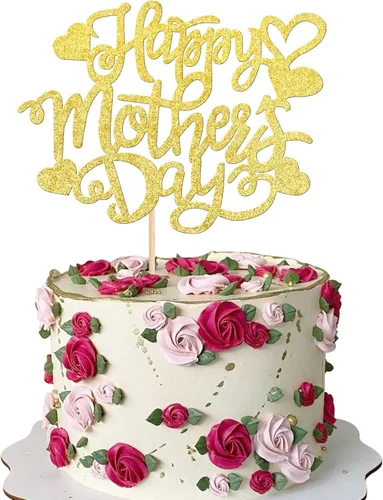Miniatura 33 de Rsstarxi Paquete de 30 adornos dorados para cupcakes para el Día de la Madre con purpurina para el Día de la Madre, la mejor mamá del mundo