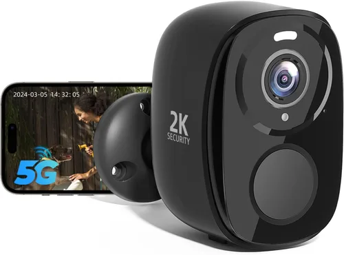 Miniatura 12 de Rraycom Paquete de 4 cámaras de seguridad inalámbricas para exteriores 5G/2.4G, cámara de 2K alimentada por batería con detección de movimiento AI