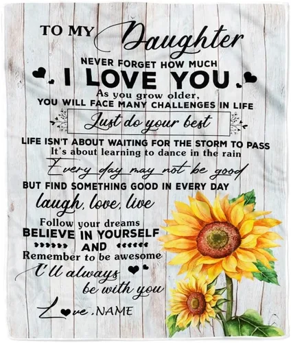 Miniatura 32 de Manta personalizada con texto en inglés «To My Amazing Daughter from Mom Dad Lion Never Forget I Love You Daughter», manta de forro polar
