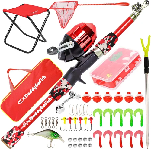 Miniatura 14 de DaddyGoFish Kids Fishing Pole - Rod Reel Combo Tackle Box Starter Set - First Year Small Dock Gear Kit for Boys Girls Toddler Youth Age Beginner