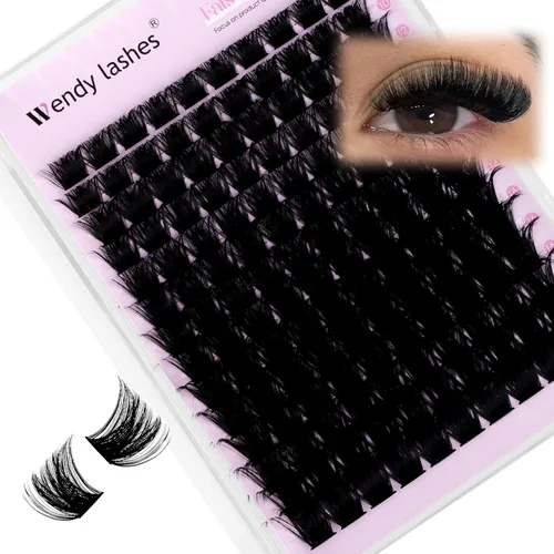 Miniatura 15 de WENDY LASHES Extensiones de pestañas onduladas con efecto 3D, extensiones de pestañas de volumen 100D de 0.394-0.709 in