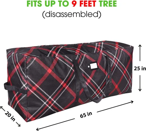 Miniatura 5 de ProPik Bolsa de almacenamiento para árbol de Navidad, se adapta a árboles desmontados de hasta 9 pies de alto, 25 pulgadas de alto x 20 pulgadas
