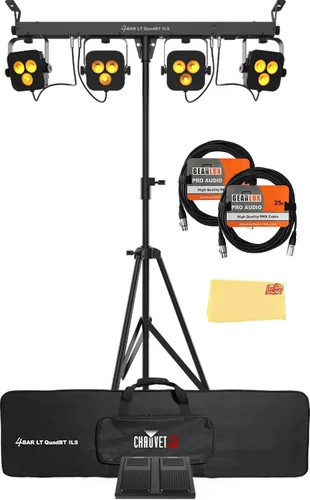 Miniatura 4 de CHAUVET DJ Paquete 4BAR Quad ILS con 2 cables DMX y paño de pulido Austin Bazaar
