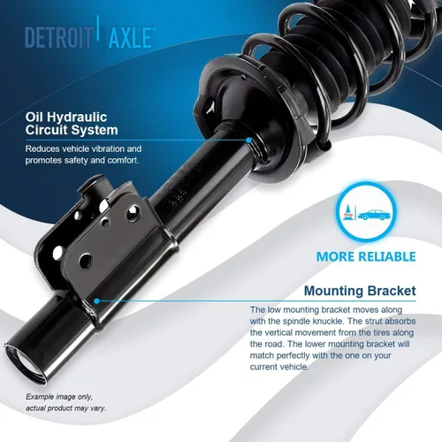 Miniatura 5 de Detroit Axle - 2 puntales traseros listos para Chevy Classic Malibu Pontiac Grand AM Olds Alero Cutlass Struts con resorte helicoidal reemplazo