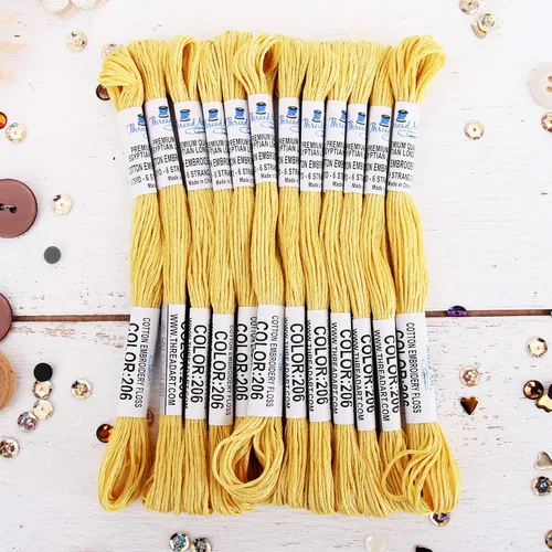 Miniatura 40 de 12 madejas ThreadArt Premium de hilo de bordar de algodón egipcio de fibra larga Gris antiguo 6 hilos divisibles de 8.75 yardas cada uno
