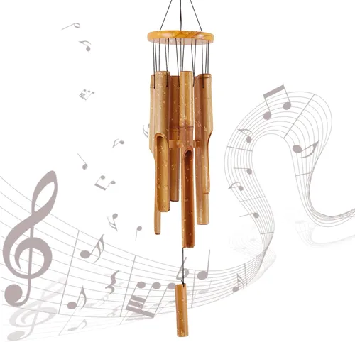 Miniatura 4 de Campanillas de viento de bambú de 32 pulgadas, regalos conmemorativos para mamá, campanillas de viento de madera hechas a mano con melodía de tono
