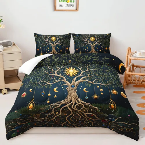 Miniatura 19 de AILONEN Lindo juego de edredón de oso tamaño individual, juego de ropa de cama Kawaii de oso de peluche marrón para niños y niñas, edredón suave