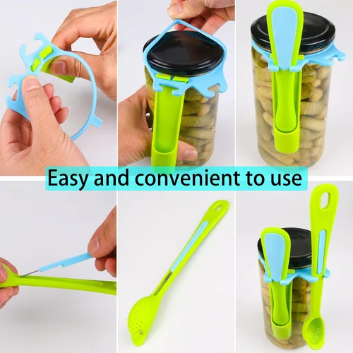 Miniatura 5 de Paquete de 2 cucharas de aceituna y tenedor de pepinillo, herramienta para recogedor para tarro, accesorio de cocina