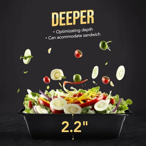 Miniatura 2 de 100 piezas (50 paquetes) 34 OZ Recipientes reutilizables para preparación de comidas con tapas, resistentes, a prueba de fugas y seguras