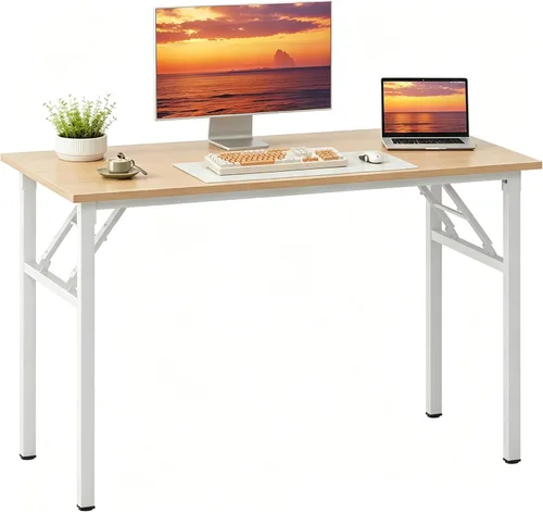 Miniatura 47 de Need AC5AW - Escritorio pequeño plegable, resistente y robusto para computadora, oficina en casa, dormitorios y espacios pequeños, no requiere Roble