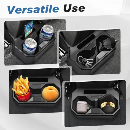 Miniatura 5 de Karltys Portavasos para asiento trasero de automóvil, bandeja organizadora de portavasos trasera fija con herramientas, accesorios interiores