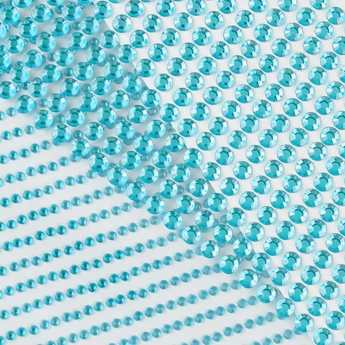 Miniatura 6 de Calcomanías de cristales de diamantes de imitación de color azul aguamarina de 3/4/5/0.236 in con calcomanías de diamantes de imitación para cuerpo