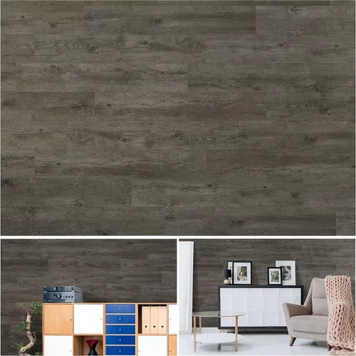 Miniatura 7 de Panel de pared magnético de vinilo (olmo oscuro moderno) 36sf