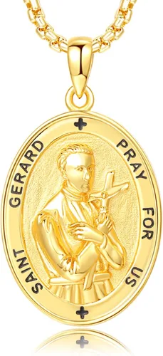 Miniatura 51 de Collar de plata de ley 925 con medalla de San Patrón, colgante de protección católica, amuleto, joyería religiosa para hombres y mujeres