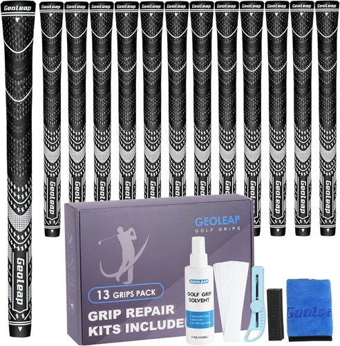 Miniatura 18 de Geoleap Golf Grips Set of 13- Grips with Tapes and Grips with All Repair Kits for Choice,Hybrid Golf Club Grips All Weather Contral, High Feedback &